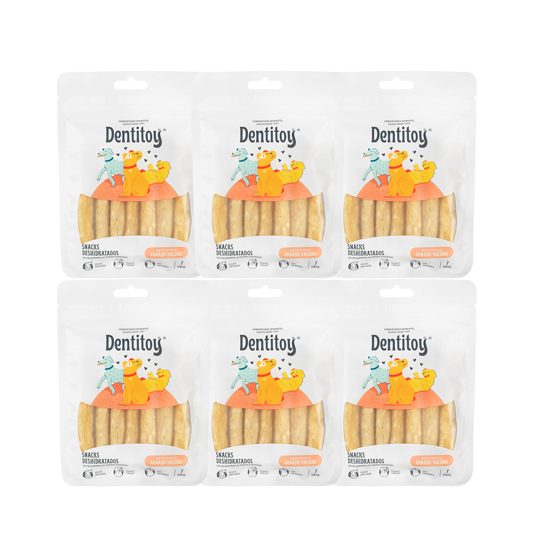 SNACKS DE VACUNO DENTITOY BOLSA 7 UNID PACK X 6