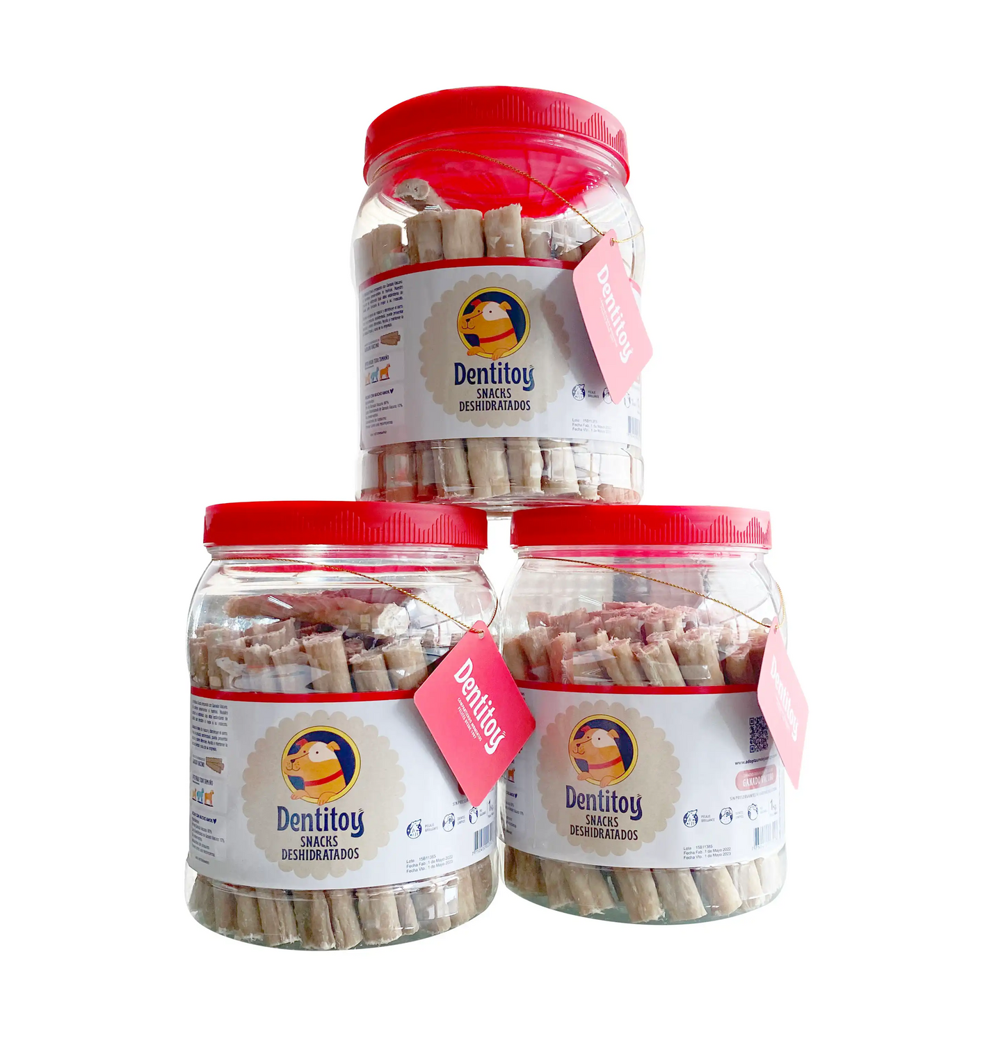 SNACKS DE VACUNO DENTITOY FRASCO 1 KG PACK X 3