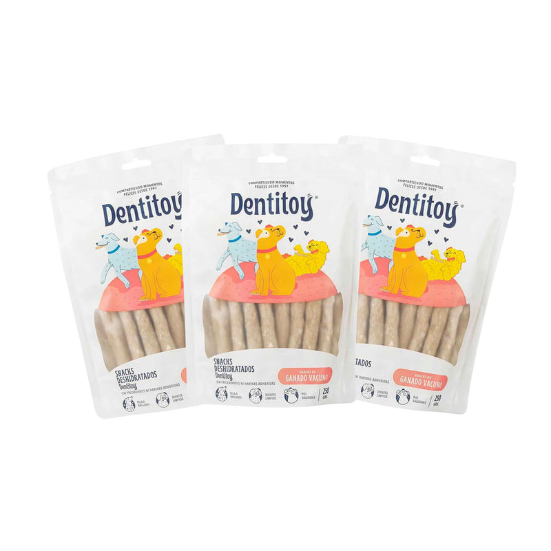 SNACKS DE VACUNO DENTITOY BOLSA 250G PACK X 3