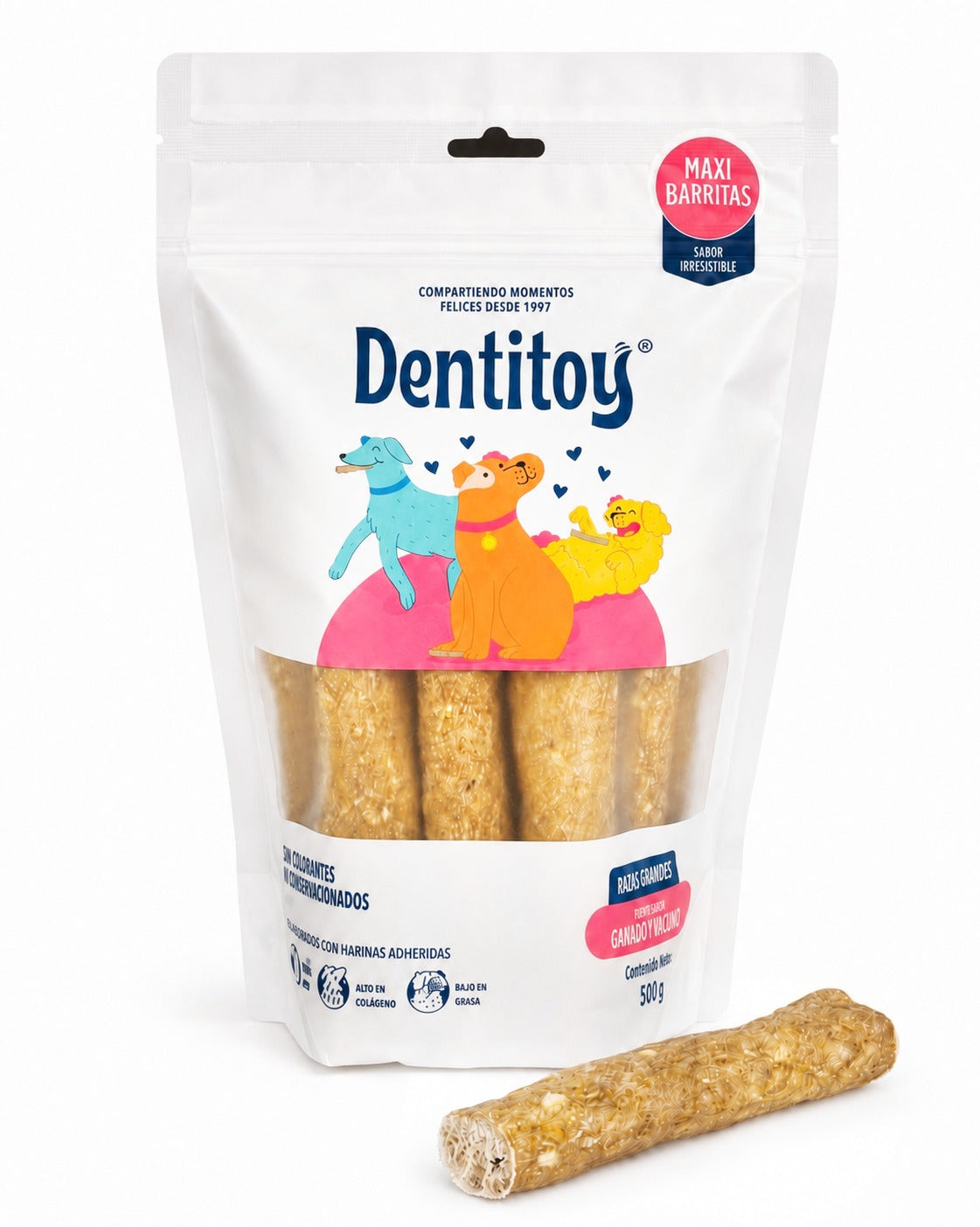 SNACKS DE VACUNO DENTITOY MAXIBARRITAS 510 gr