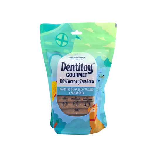 BARRITAS DE VACUNO Y ZANAHORIA DENTITOY GOURMET BOLSA 500 G
