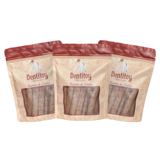 BARRITAS DE CORDERO DENTITOY BOLSA 15 UNID PACK X 3