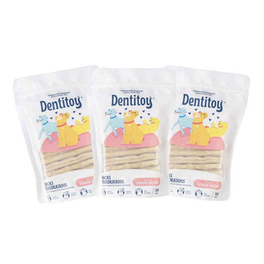 SNACKS DE VACUNO DENTITOY BOLSA 500G PACK X 3